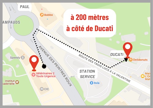 Sans titre (Carte postale) - 1 Plan d'accès à la nouvelle clinique urgence vétérinaire Marseille