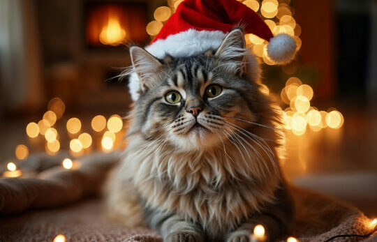 portrait-d-animal-festif-a-noel chat bonnet de noel