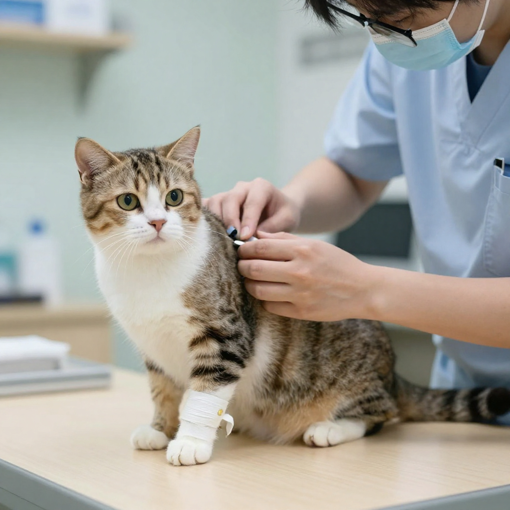 chat-veterinaire-fleur-de-lys chat chez le vétérinaire